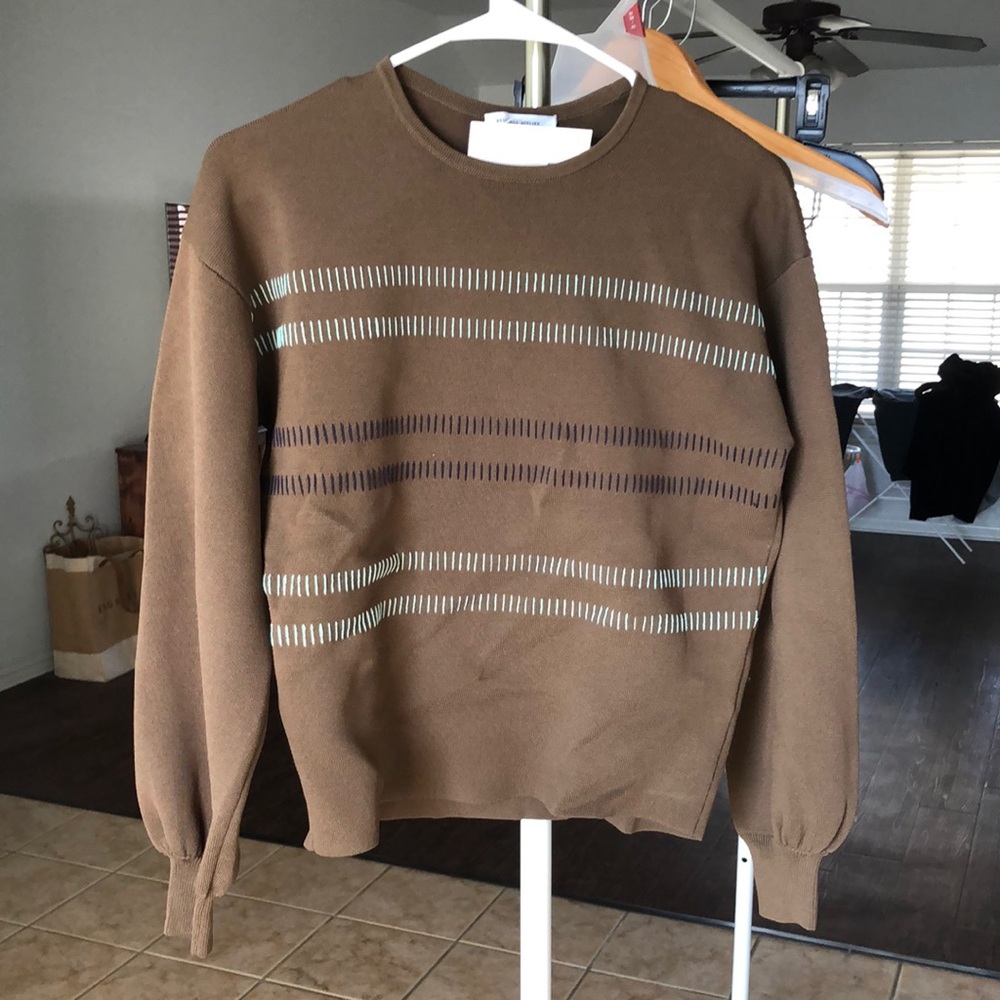 NWT & other stories knit 7/8 sleeve. Size XS, color olive green/brown
